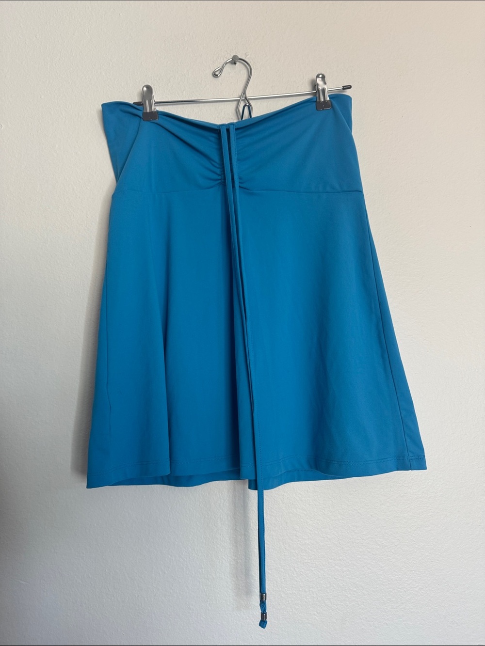 Blue A-Line Tie-Waist Skirt